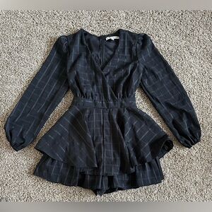 Short Black Long sleeve Skort Dress